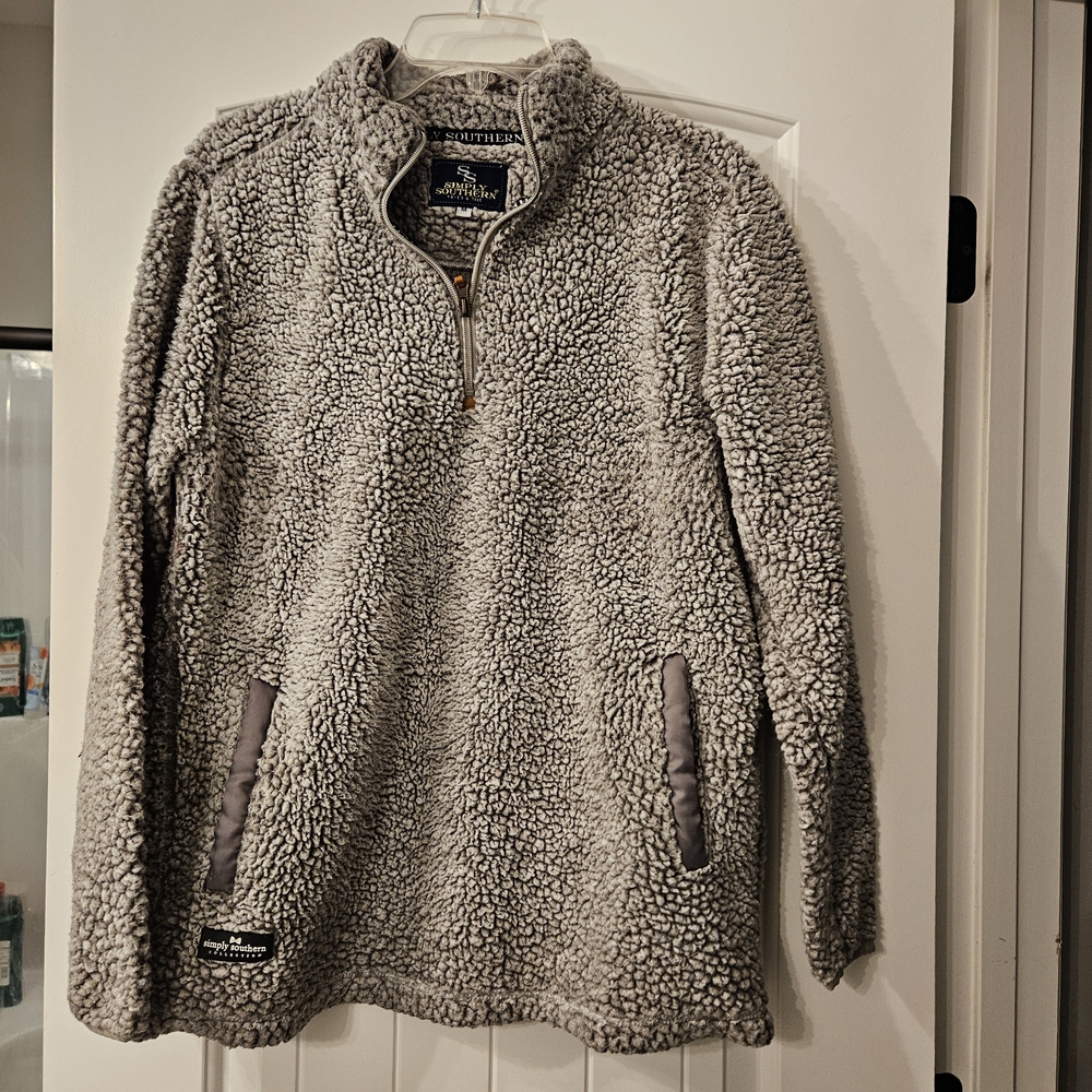 Gray Sherpa Quarter-Zip Pullover